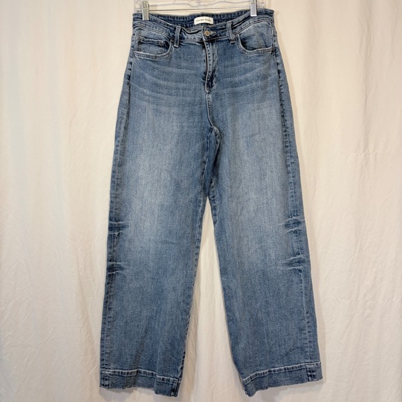 Flying Monkey Denim - Flying Monkey Jeans Wide Leg High Rise Blue Raw Hem F5391 Size 31